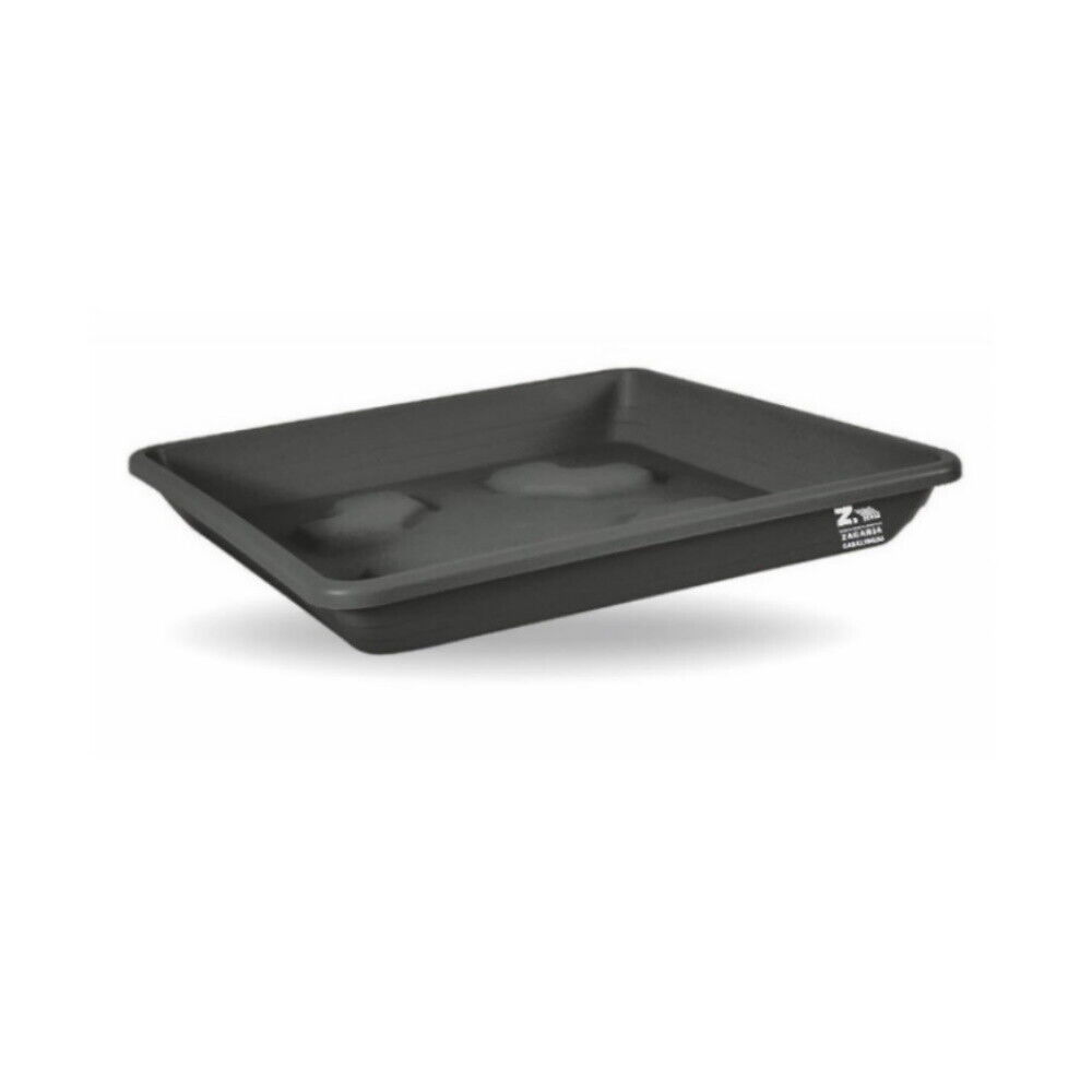 SOTTOVASO QUADRATO IN PLASTICA CM 42X42 COLOR ANTRACITE PER VASO QUADRATO 45X45