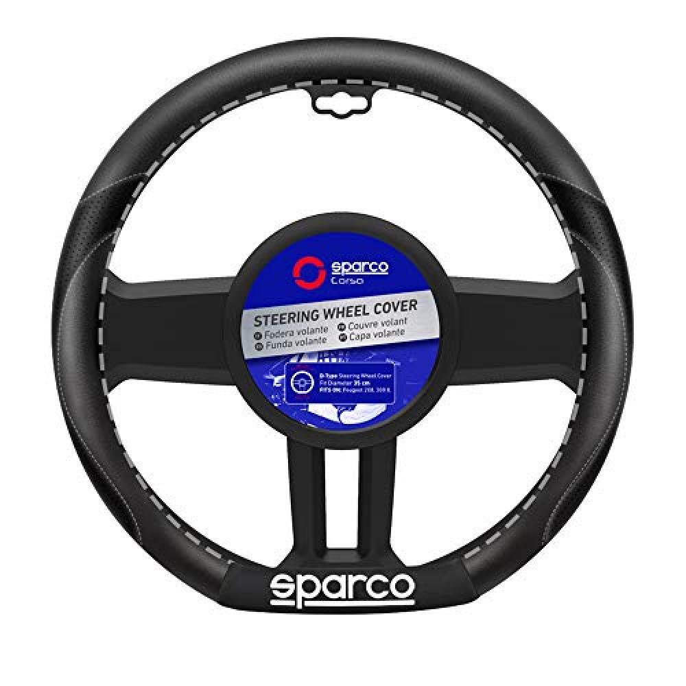 Sparco Coprivolante 'Flat Bottom' Nero - Compatibile con Peugeot 208 & 308 II -