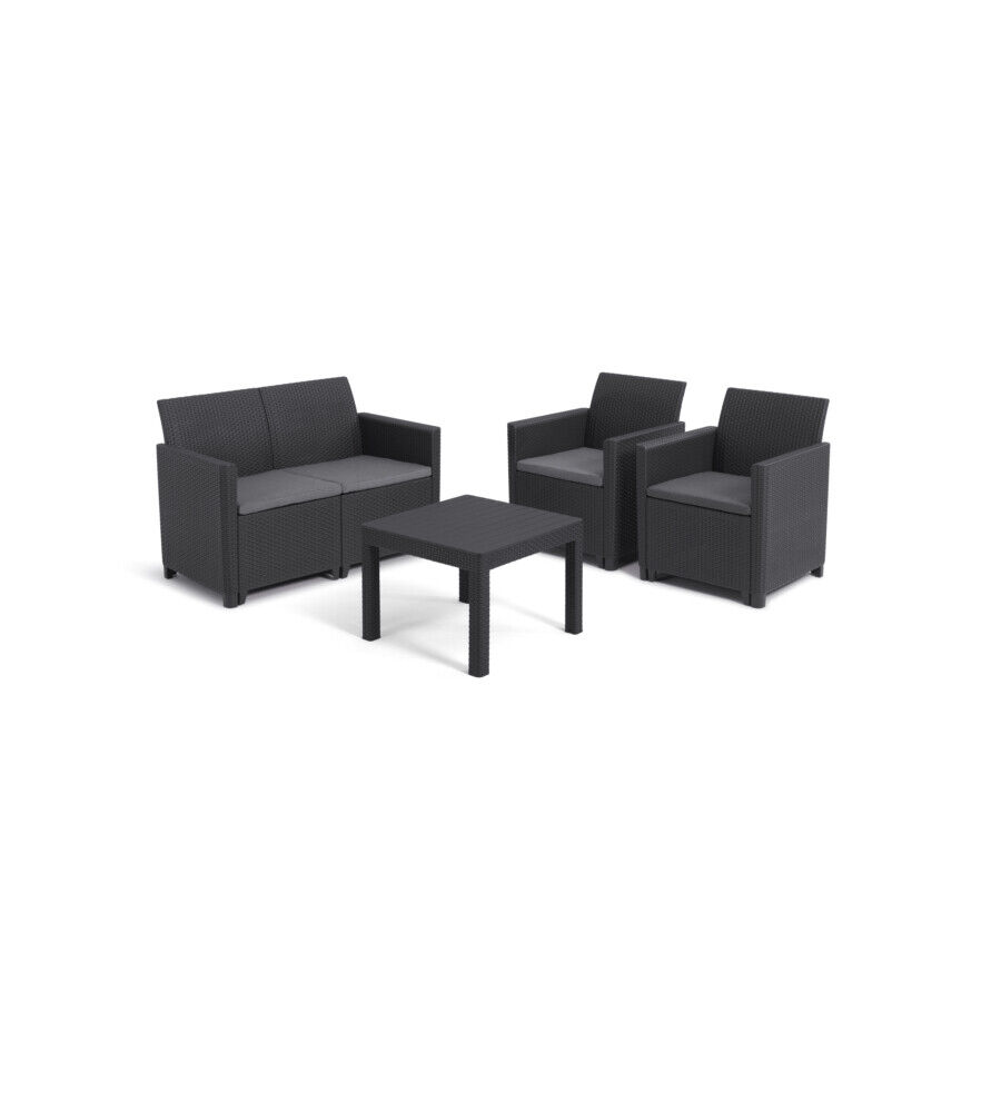 SET DA GIARDINO KETER "MARIE LOUNGE" COLORE GRAFITE, 4 POSTI