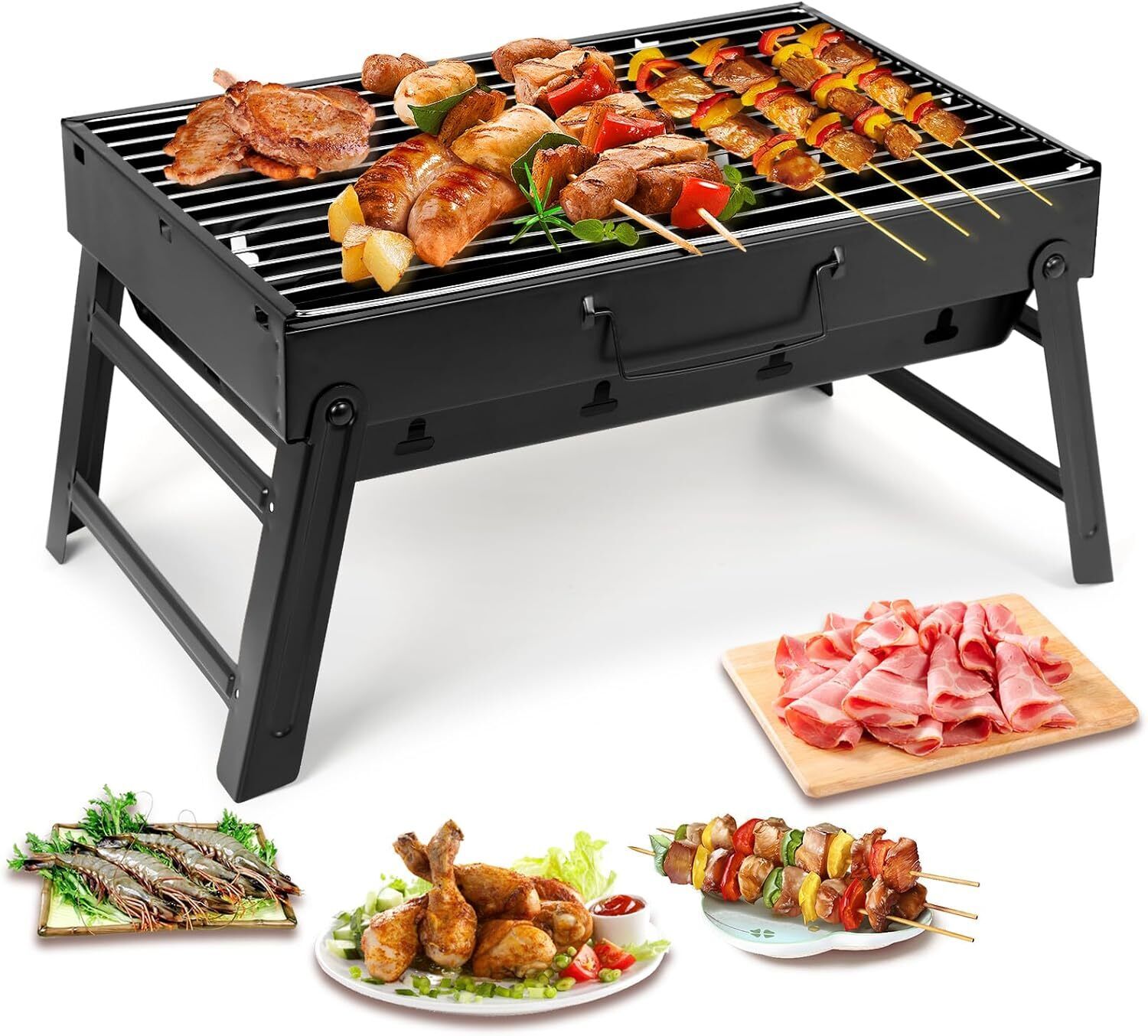 Uten Barbecue a Carbonella Portatile per 2-6 Persone, Griglia Medio