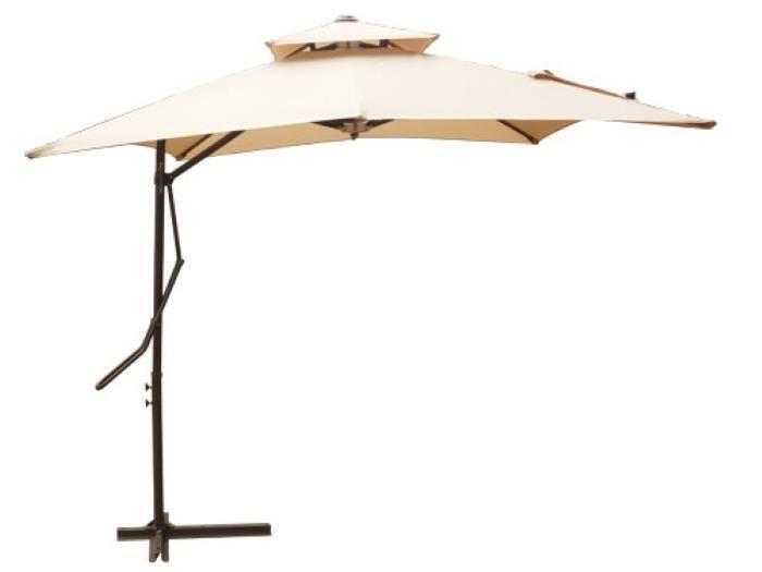 Ombrellone giardino decentrato acciaio Push-Up beuige cm 250x250 palo 42 mm Airv
