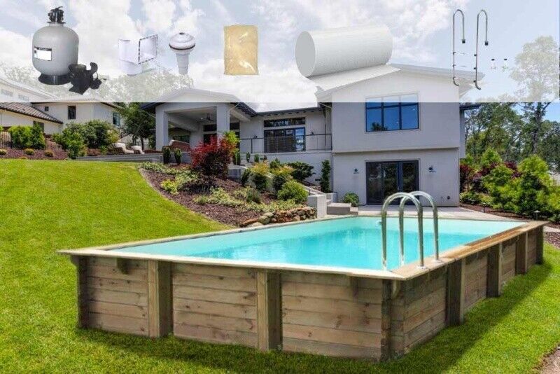 Piscina Fuori Terra In Legno Rettangolare 800 X 500 cm Losa Legnami