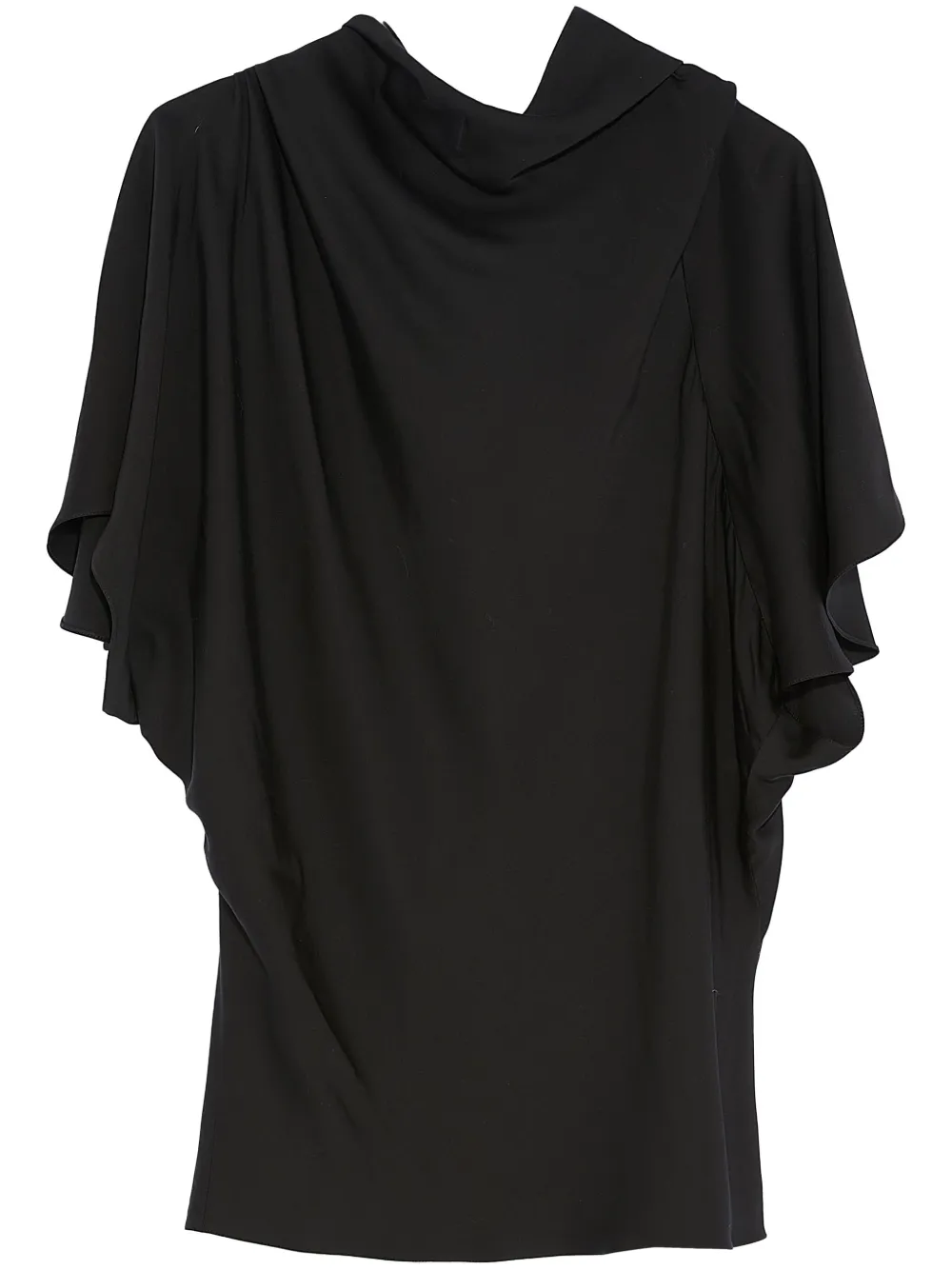 Yves Salomon asymmetric matte-satin top - Nero
