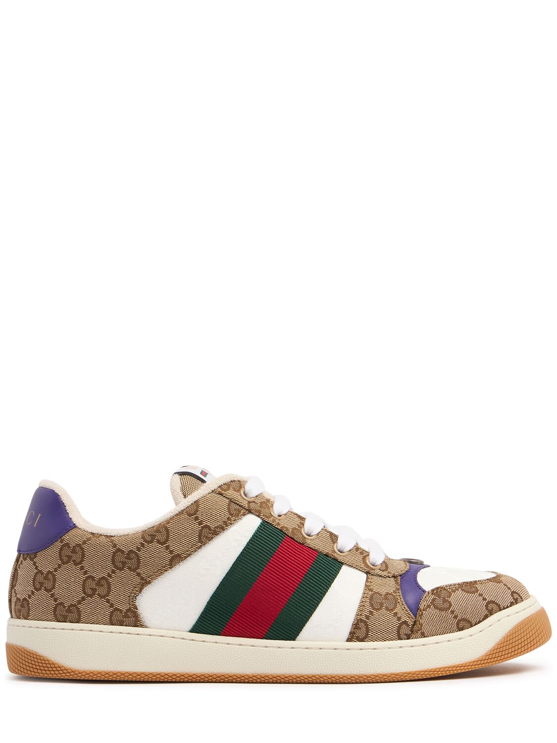 Screener Gg Canvas And Leather Sneakers