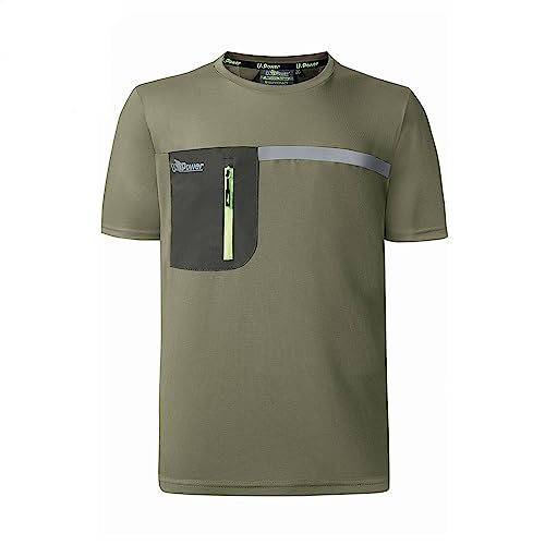 U-Power Fu248Bo Linea U-Supremacy Modello Christal T-Shirt Uomo In Tessuto Con Tecnologia Heiq Smart Temp, 100% Poliestere, Burnt Olive, 2Xl Dimension