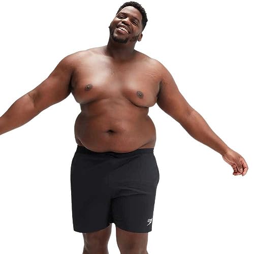 Speedo Plus Size Essential 16" Costume A Pantaloncino, Nero, 48 Uomo