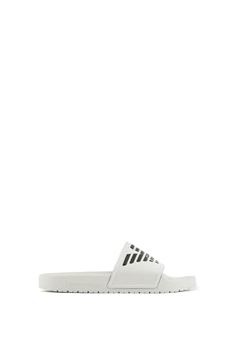 Emporio Armani Bold Eagle Logo Slides, Infradito Unisex - Adulto, Multicolore (White+Black), 36