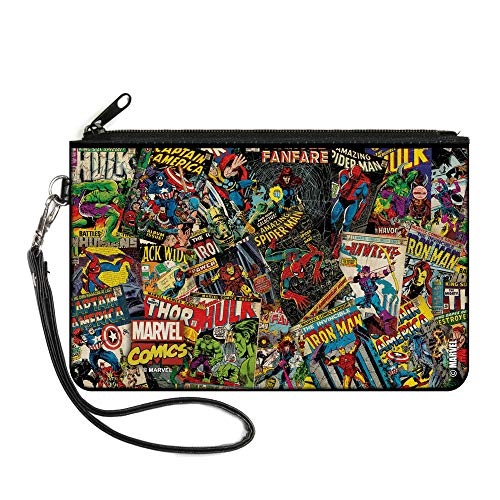Buckle-Down Portafoglio Con Zip Marvel Comics Large, Multicolore, L Da Donna