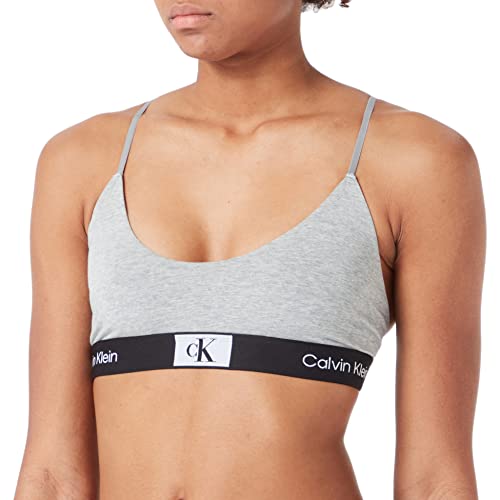 Calvin Klein Unlined Bralette 000Qf7216E Bralette, Grigio (Grey Heather), M Donna
