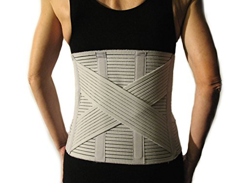 Corsetto Lombare Con Incrocio -Grigio, Xl (98-108 Cm.)- Supporto Ortopedico Steccato, Fascia Cintura Addominale Con 6 Stecche, Tutore Per Schiena, Bus