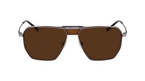 Karl Lagerfeld Kl350S Sunglasses, 042 Matte Silver, 58 Unisex