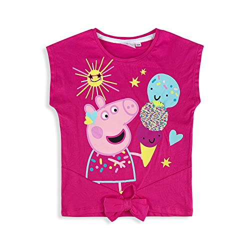 T-Shirt Peppa Pig Maglietta Maniche Corte Maglia Bambina In Cotone 5428