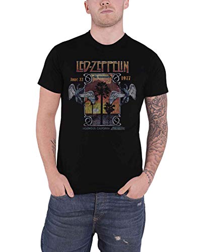 Led Zeppelin Inglewood Uomo T-Shirt Nero S 100% Cotone Regular