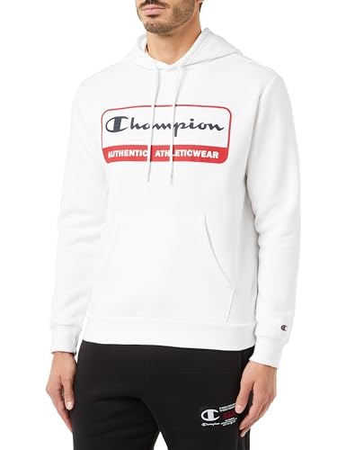 Champion Legacy Graphic Shop Authentic - Powerblend Fleece Felpa Con Cappuccio, Bianco, Xxl Uomo Fw23