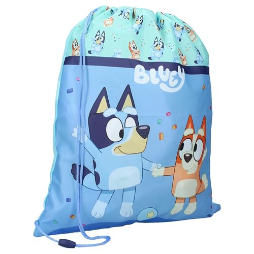 Cagnolina Bluey E Bingo Best Friends Fun - Borsa Da Palestra Sacca Zaino Gym Bag - Dimensioni 44X36Cm - Azzurro Multicolore