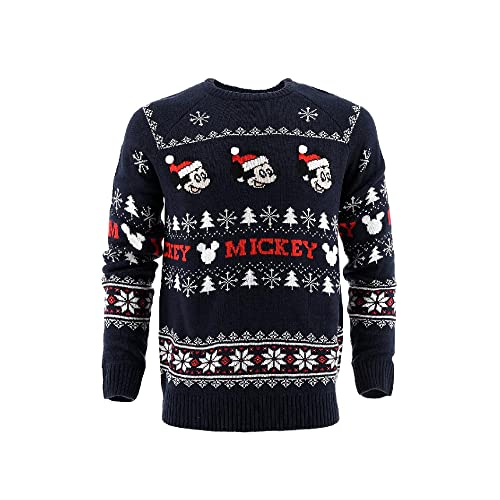 Sun City Licence Disney Collection Mickey Pull Disney Collection Mickey Mouse Maglione Pullover, Bleu, M Uomini