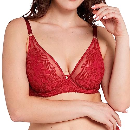 Sans Complexe Charmante Balconette Bra, Garnet Red, 7D Women'S