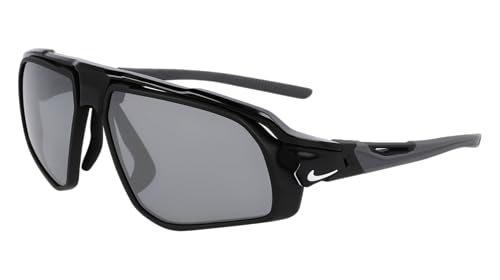 Nike Flyfree Fv2387 Sunglasses, 010 Black/Silver Flash/Volt, One Size Unisex