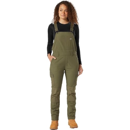 Dickies Rinsed Utility Bib Overalls, Overall Donna, Verde (Rinsed Military Green), Xs