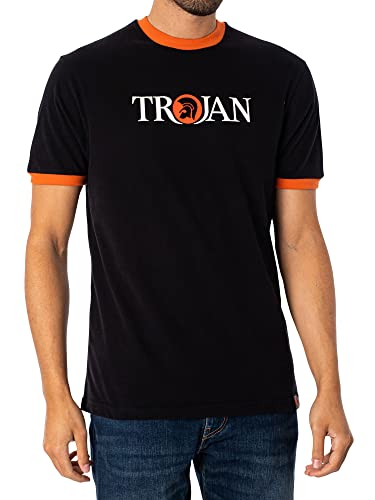 Trojan Logo Ringer Tee Tc/1014 M Black