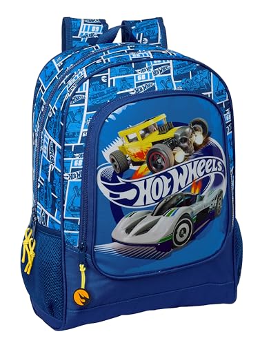 Hot Wheels Sonny - Zaino Scuola Per Bambini, Ideale Per Bambini Di Diverse Età, Comodo E Versatile, Qualità E Resistenza, 32 X 14 X 42 Cm, Colore Blu