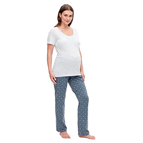 Mama.Licious Mlmira Star Ss Jrs Pyjamas 2F A. E. Noos Pigiami Premaman, Gray Dawn/Aop:Star, L Donna