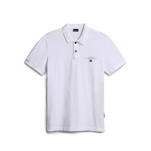 Napapijri Polo Uomo Bianco Cotone, Bianco, L