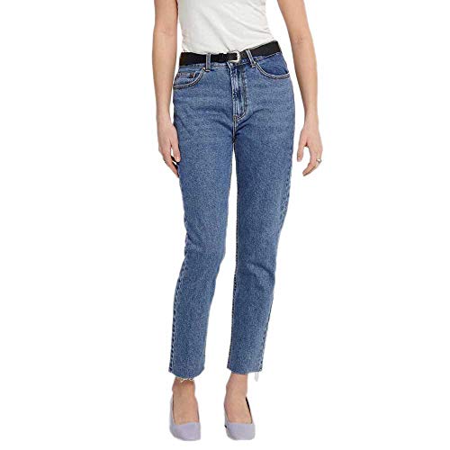 Only Onlemily Hw St Raw Jns Db Mae 0005 Noos, Jeans Straight Donna, Blu (Dark Blue Denim Dark Blue Denim), 27W / 32L