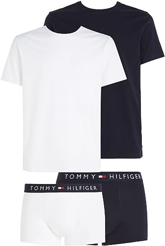 Tommy Hilfiger 3P Trunk & 2P Tee Set Um0Um03036 Pacchetti Regalo, Bianco (White/Desert Sky), Xl Uomo