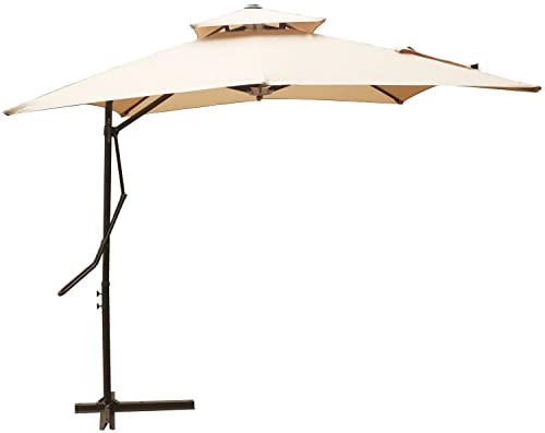 Ombrellone Giardino Decentrato Acciaio Push-Up Beuige Cm 250X250 Palo 42 Mm Airvent