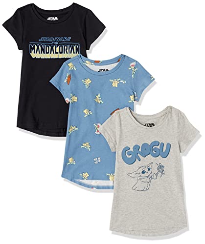Amazon Essentials Disney | Marvel | Star Wars | Princess T-Shirt A Tunica A Maniche Corte Bambine E Ragazze, Pacco Da 3, Confezione Da 3 Star Wars Gro