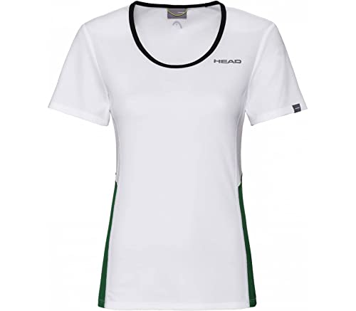 Head Club Tech Maglietta W Abbigliamento Tennis, Bianco/Verde, M Donna