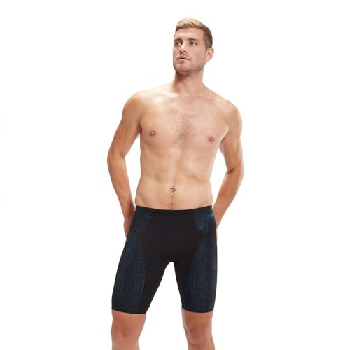 Speedo End+ Max Compression Jammer, Nero/Blu, 30 Uomo