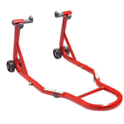 Cruizer - Cavalletto Anteriore Alza Moto Radiale Universale Di Colore Nero Con Attacchi A Cono, Ruote Sottostanti E Barre Laterali Di Rinforzo Regolab