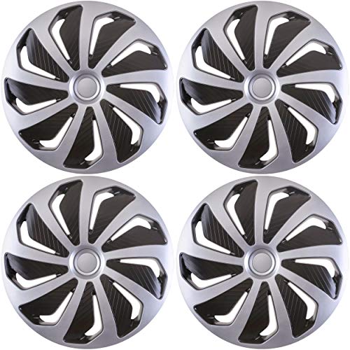 Versaco Copricerchi Per Auto Windsb15 – Argento/Nero 15 Pollici 9 Raggi – Confezione Da 4 Copricerchi – Include Raccordi/Istruzioni (Lingua Italiana N