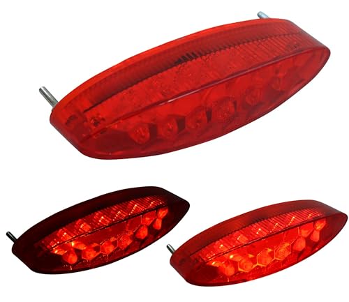 Alchemy Parts Rosso Lente - Omologato Led Fanale Posteriore Moto Moto Trike Scooter - Universale