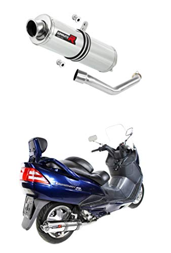 Burgman 400 Marmitta Racing Tondo Dominator Exhaust Terminale Di Scarico Silenziatore 1998 1999 2000 2001 2002