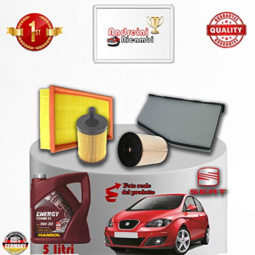 Kit Tagliando Filtri + Olio Altea 1.9 Tdi 77Kw 105Cv Dal 2005 ->