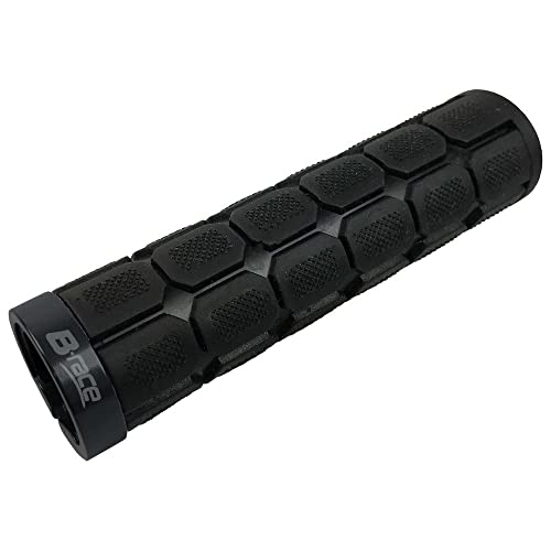 B-Race 1600210 Manopole Rubber, Nero/Nero Lunghezza, Confezioni Da 2