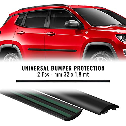 4R Quattroerre.It 12540 Modanature Bumper Paracolpi Per Auto, 32 Mm X 1,8 Mt, 2 Pezzi