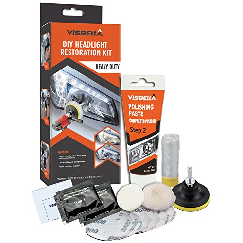 Visbella Hg0086Ac1B - Kit Di Restauro Per Fari Fai Da Te Con Mezzi Di Protezione Per Rimuovere Tamponi E Lucidare Luci A Nuvola, Luci Posteriori, Fend