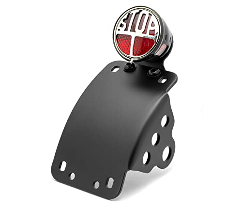Moto Portatarga Con Led Miller Stile Fanale Posteriore - Curvo Lato Supporto