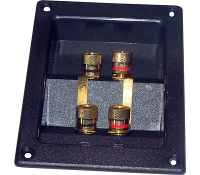 Morsettiera Stereo Per Box Subwoofer. Contatti Dorati A Vite.