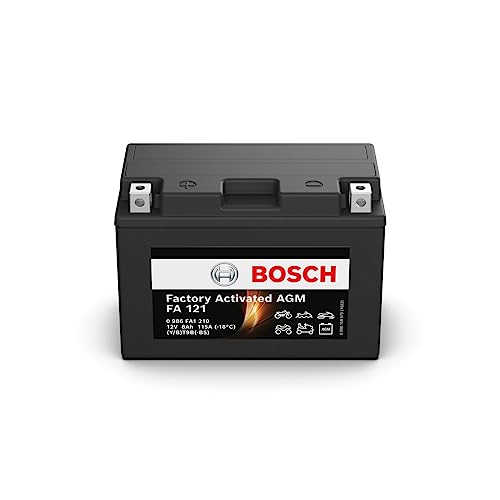 Bosch Fa121 - Batteria Agm Per Motocicli - 12V 115A 8Ah - Adatta Per Moto, Motociclette, Enduro, Scooter, Quad, Moto D'Acqua - Compatibile M6013, Bt9B