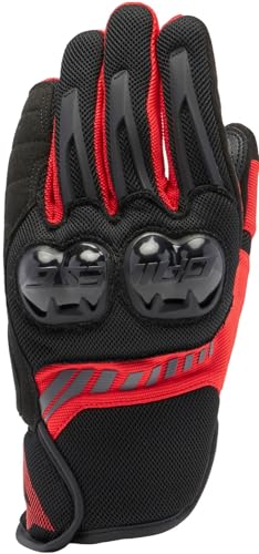 Dainese - Mig 3 Air Gloves, Guanti Moto Estivi, Tessuto Ventilato, Protezioni Sulle Nocche, Touch Screen, Man, Nero/Rosso Lava, M