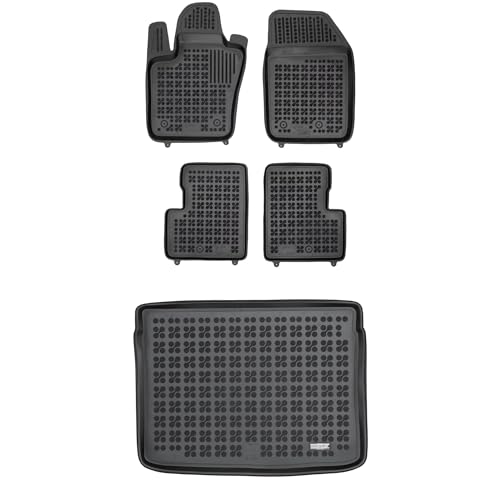M Motos Set Di Tappetini In Gomma E Tappetini Per Il Bagagliaio Per Fiat 500X 2014-2023 - Migliorate Il Vostro Comfort Di Viaggio Con Il Tappetino Ant