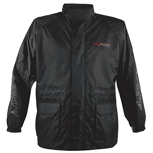 A-Pro Giacca Tuta Moto Antipioggia Impermeabile Antiacqua Con Cappuccio Nero S
