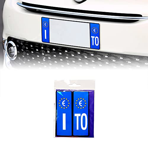 4R Quattroerre.It Adesivi Targa Auto Italia Europa Provincia Torino Con Placchetta Rigida