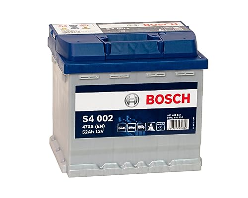 Bosch S4002, Batteria Per Auto, 52A/H, 470A, Tecnologia Al Piombo Acido, Per Veicoli Senza Sistema Start/Stop