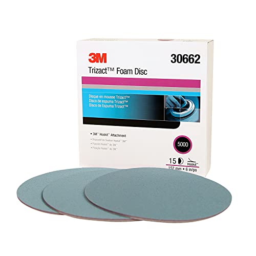 Trizact 3M Hookit Foam Disc, 30662, 6", P5000, 15 Dischi Per Cartone, Blu